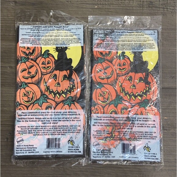 Halloween Luminarias Luminaries Jack-O’-Lantern Spooky Cat 2 pack 6 Bags Ea Vtg - Picture 2 of 8